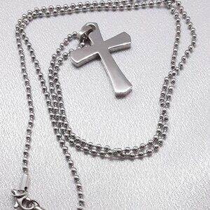 NEW Stuller Stainless steel cross necklace